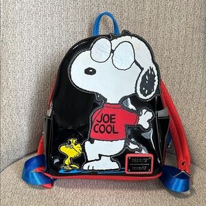 Loungefly Peanuts Snoopy Backpack - Black, Red, Blue